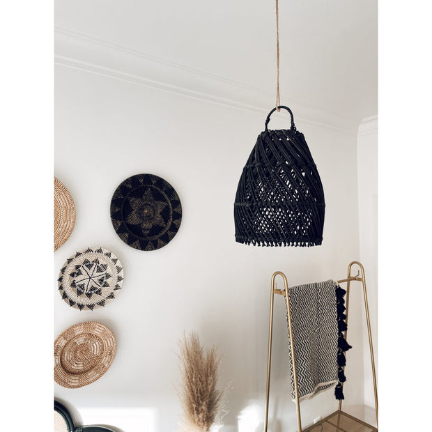 zwarte rotan lampkap - Studio Blooming